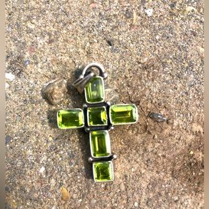 COPY - Sterling Silver and Peridot Cross Pendant